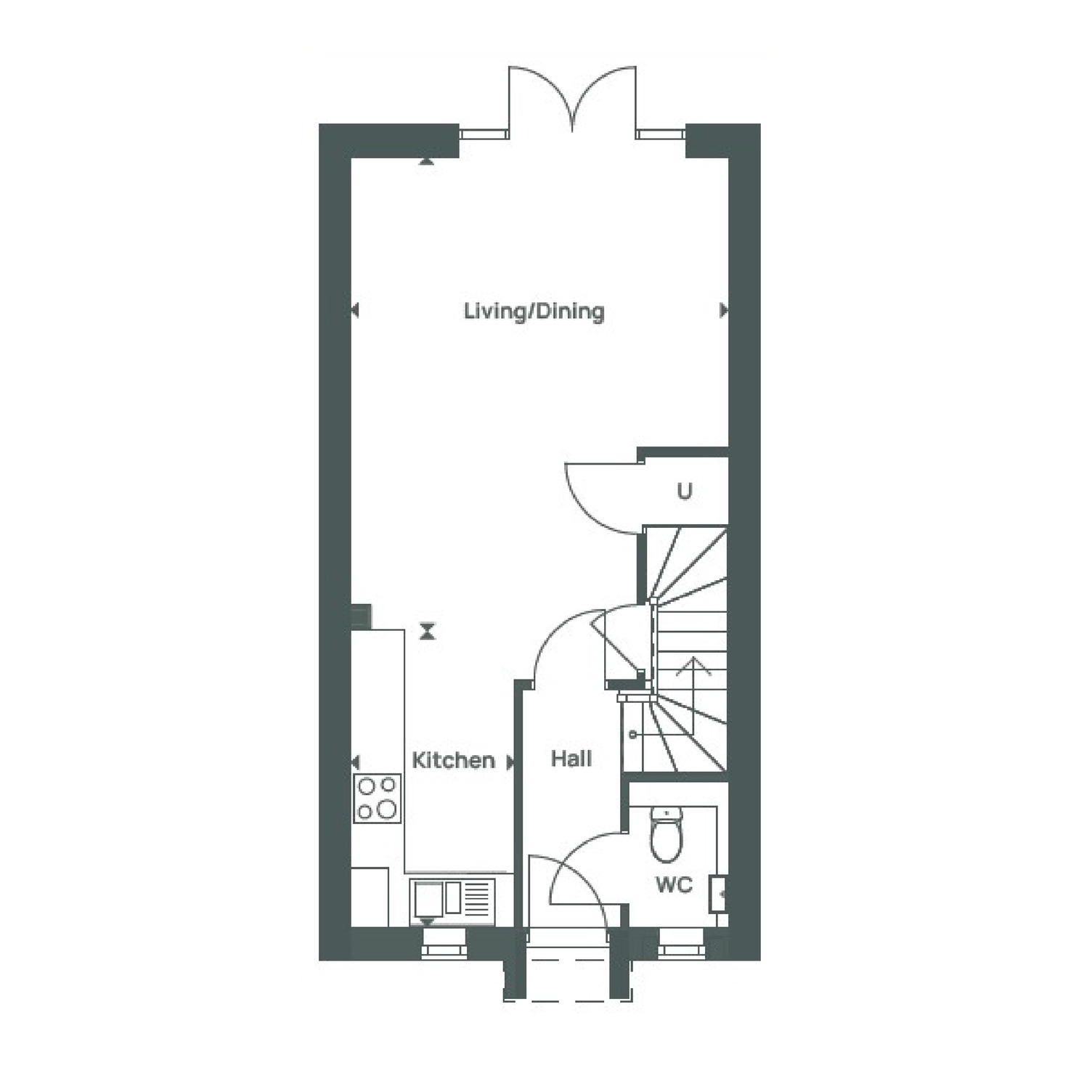 Coopers Hill 2 bed house variation Plot 13,15,17,26,28,29,31,33,14,16,18,27,30,32 ground floor-01-01