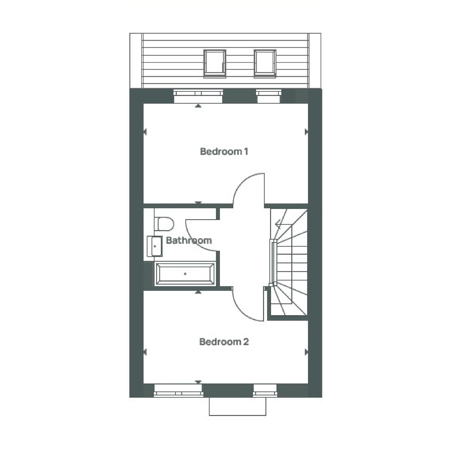 Coopers Hill 2 bed house variation Plot 13,15,17,26,28,29,31,33,14,16,18,27,30,32 first floor-01-01-01