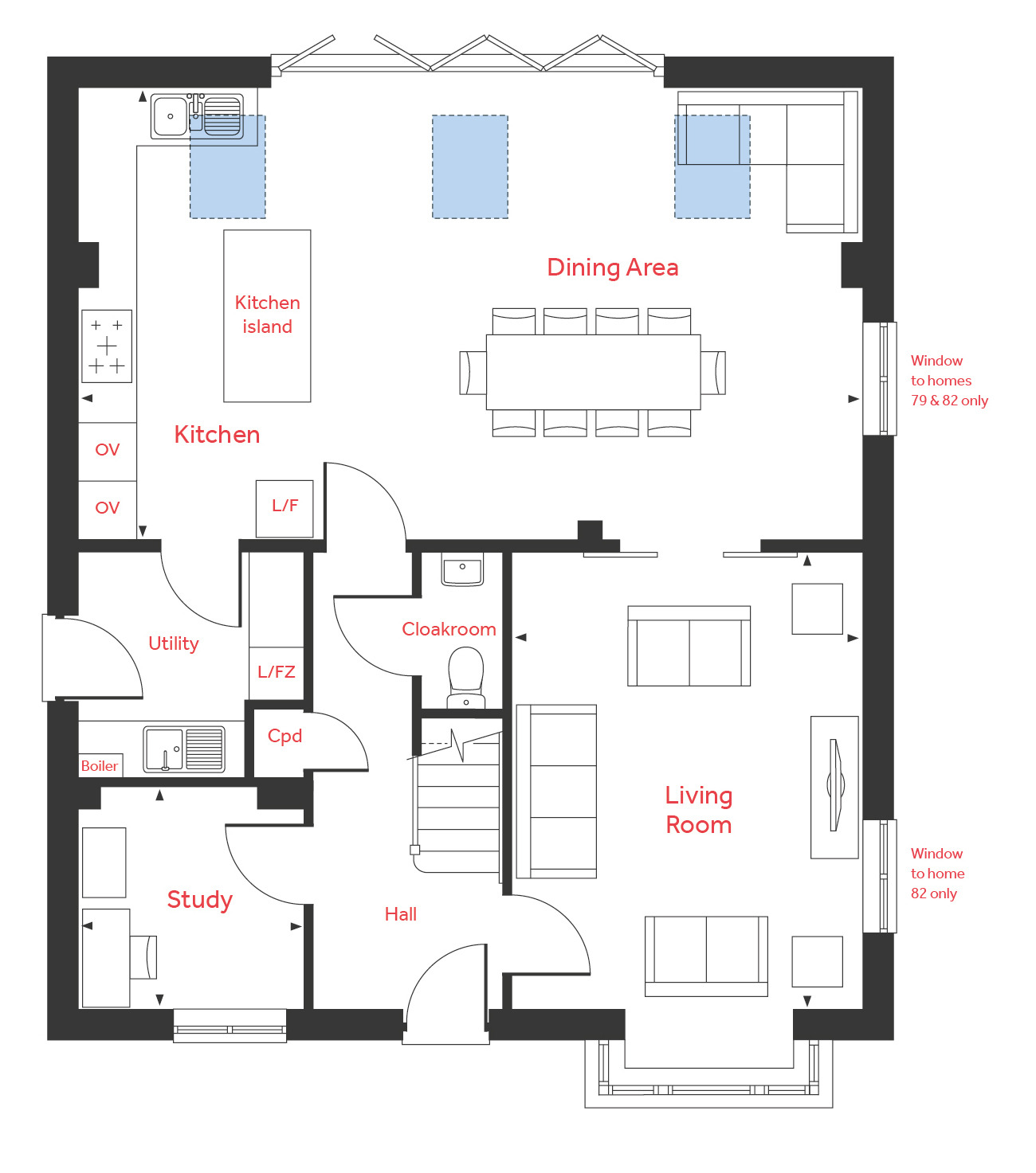 lh Hanstead Park Fletcher Platinum  (Plots 78-82) grd floor plan